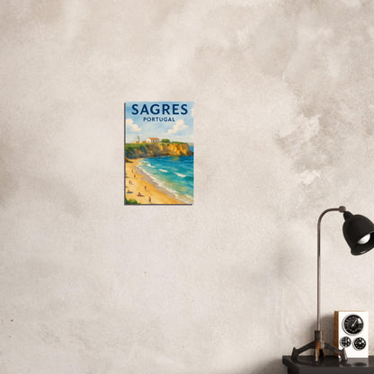 Sagres Portugal Beach Art Print – Coastal Watercolor Poster, Unframed Travel Wall Art in A3/A4 Sizes 30x45 cm 12x18″