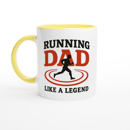 Running Dad Mug - Like a Legend | 11oz Gift for Marathon Runners Ceramic Yellow
