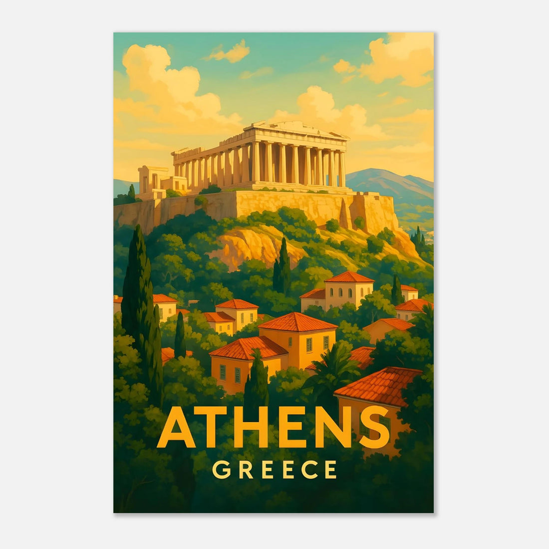 Athens Greece Travel Poster 40x60 cm 16x24″