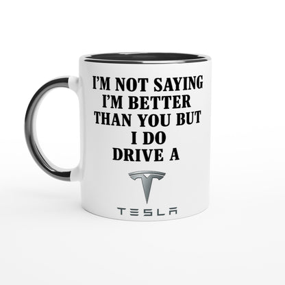 Personalized Tesla Mug - Custom Car Lover Gift - 11oz Ceramic Coffee Cup