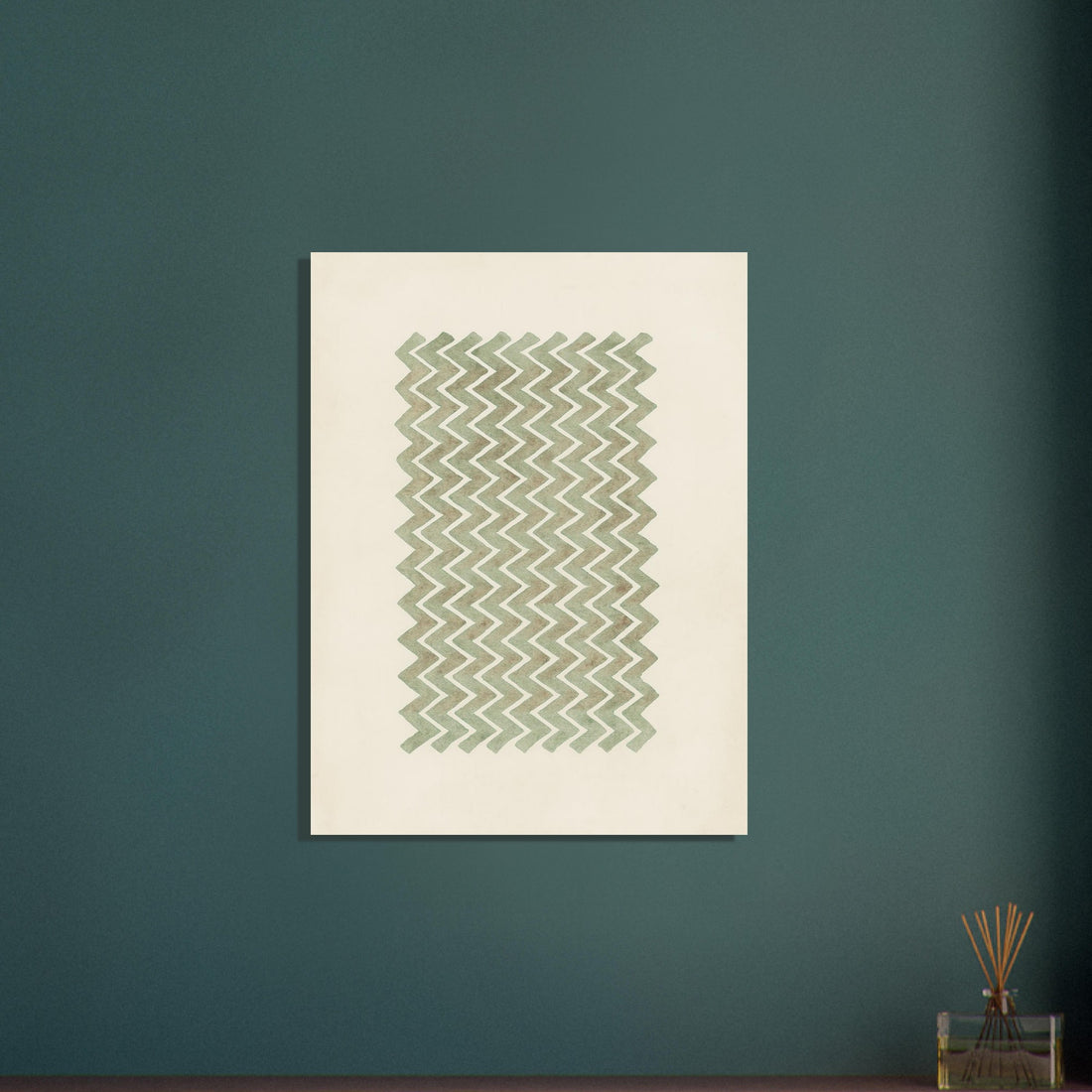 Zigzag Calm – Minimalist Watercolor Pattern Poster (A3 Size | Vertical | Textured Art Print | Wall Art) 60x80 cm 24x32″