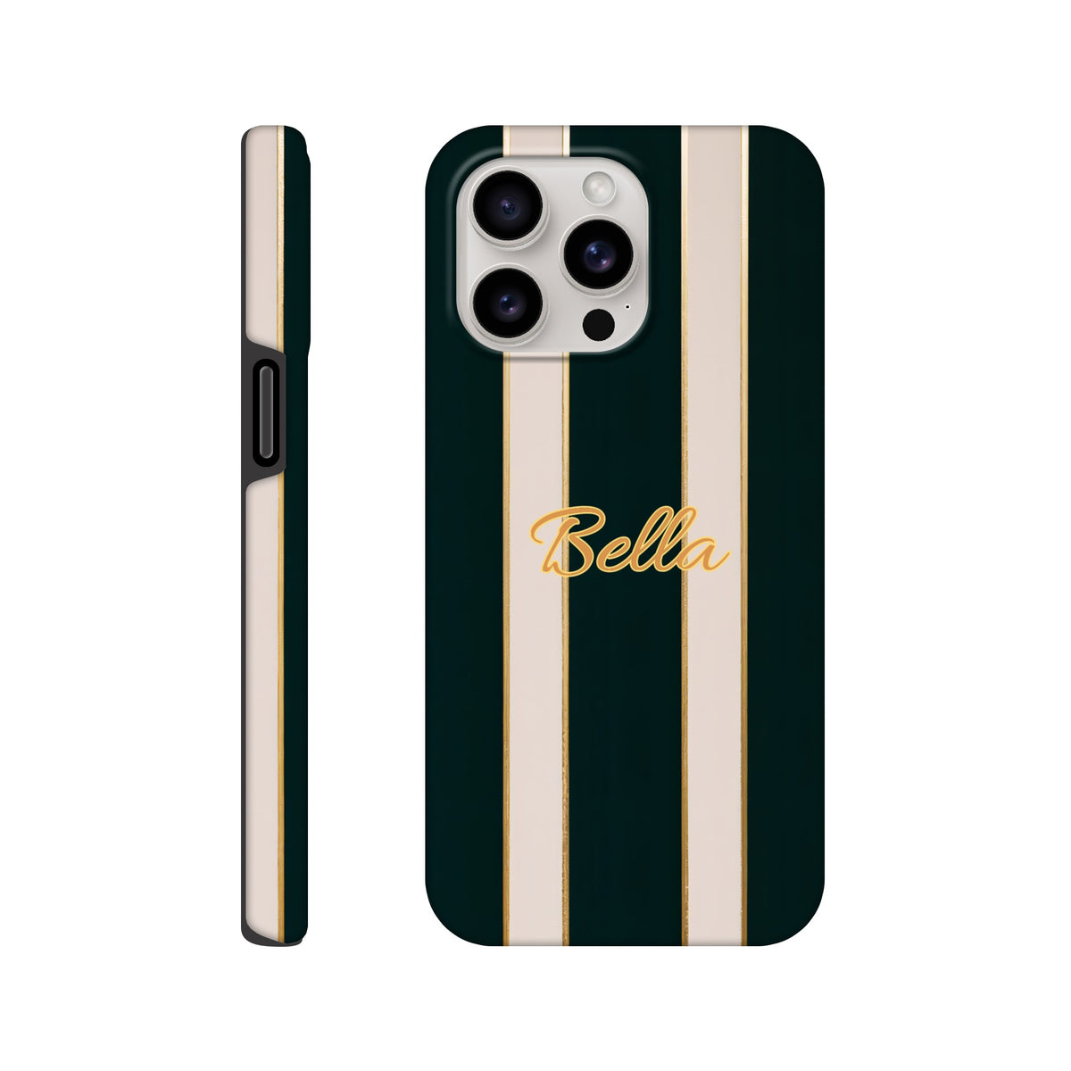 Elegant Striped Phone Case - Black &amp; Cream Design with Gold Accents for iPhone &amp; Samsung | Luxury Protection iPhone 15 Pro Max