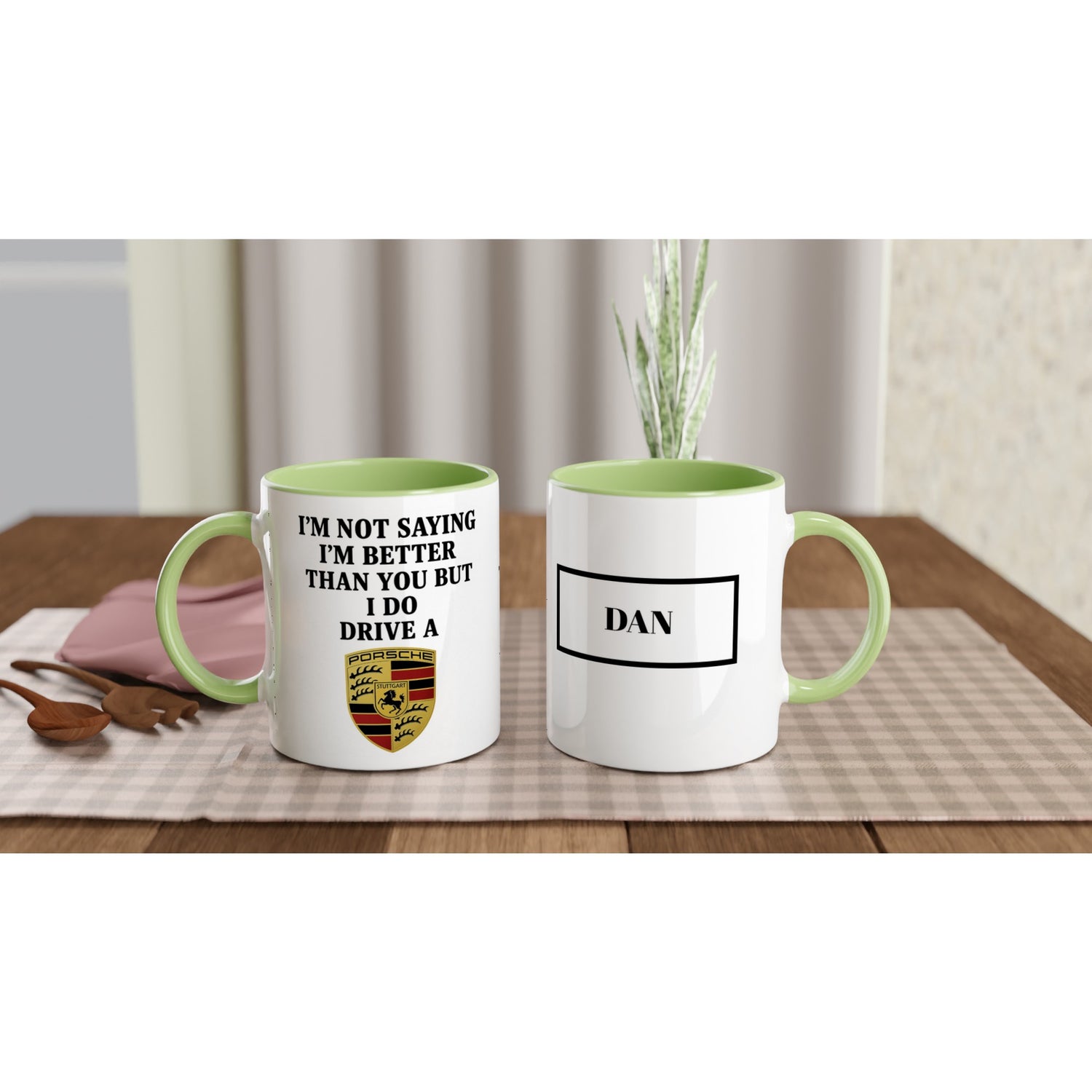 Porsche Passion: Personalized Ceramic Coffee Mug Ceramic Green