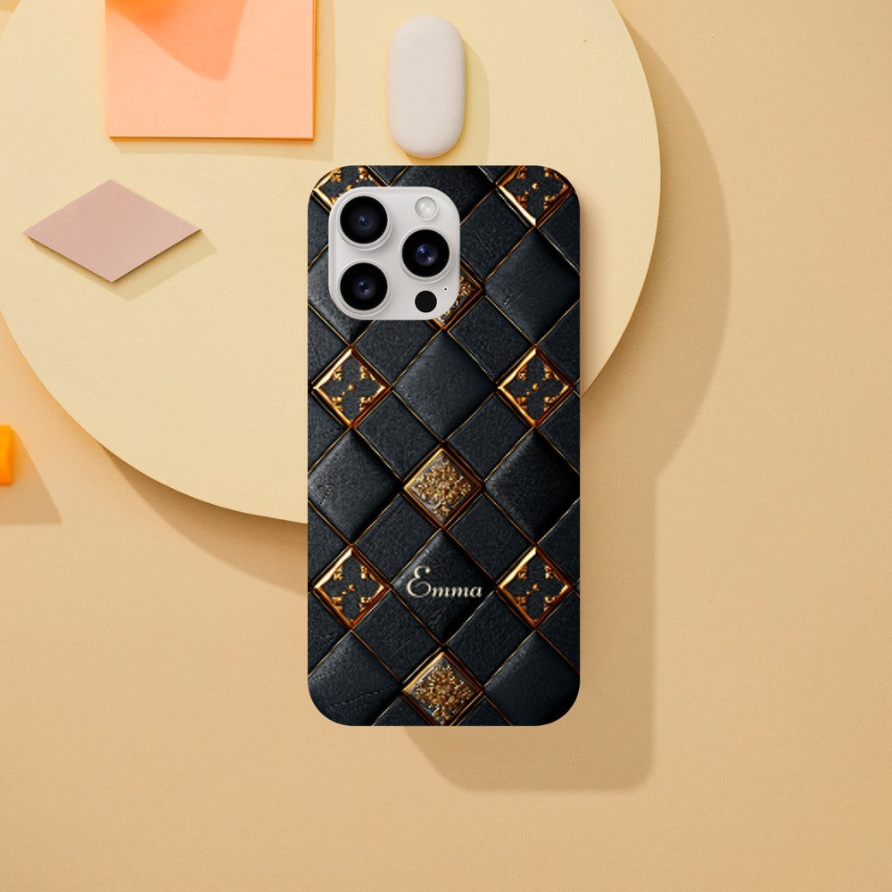 Personalized iPhone 16 and 15 Pro Max Cover,Luxury Checkers Pattern Tough Case,Custom Design,iPhone 16,15,14,13,12,11