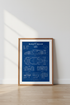 Bugatti Bolide Blueprint Wall Art | Blue Technical Poster, Man Cave Decor