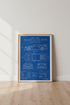 Ford Mustang GTD Blueprint Wall Art | Garage Decor | Technical Supercar Poster