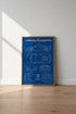Lamborghini Temerario Blueprint Wall Art | Blue Technical Poster, Man Cave Decor