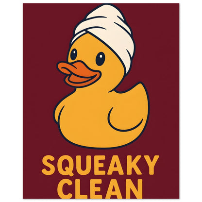 Squeaky Clean Poster - Fun Bathroom Art - Perfect for Home Decor 20x25 cm 8x10″ Red