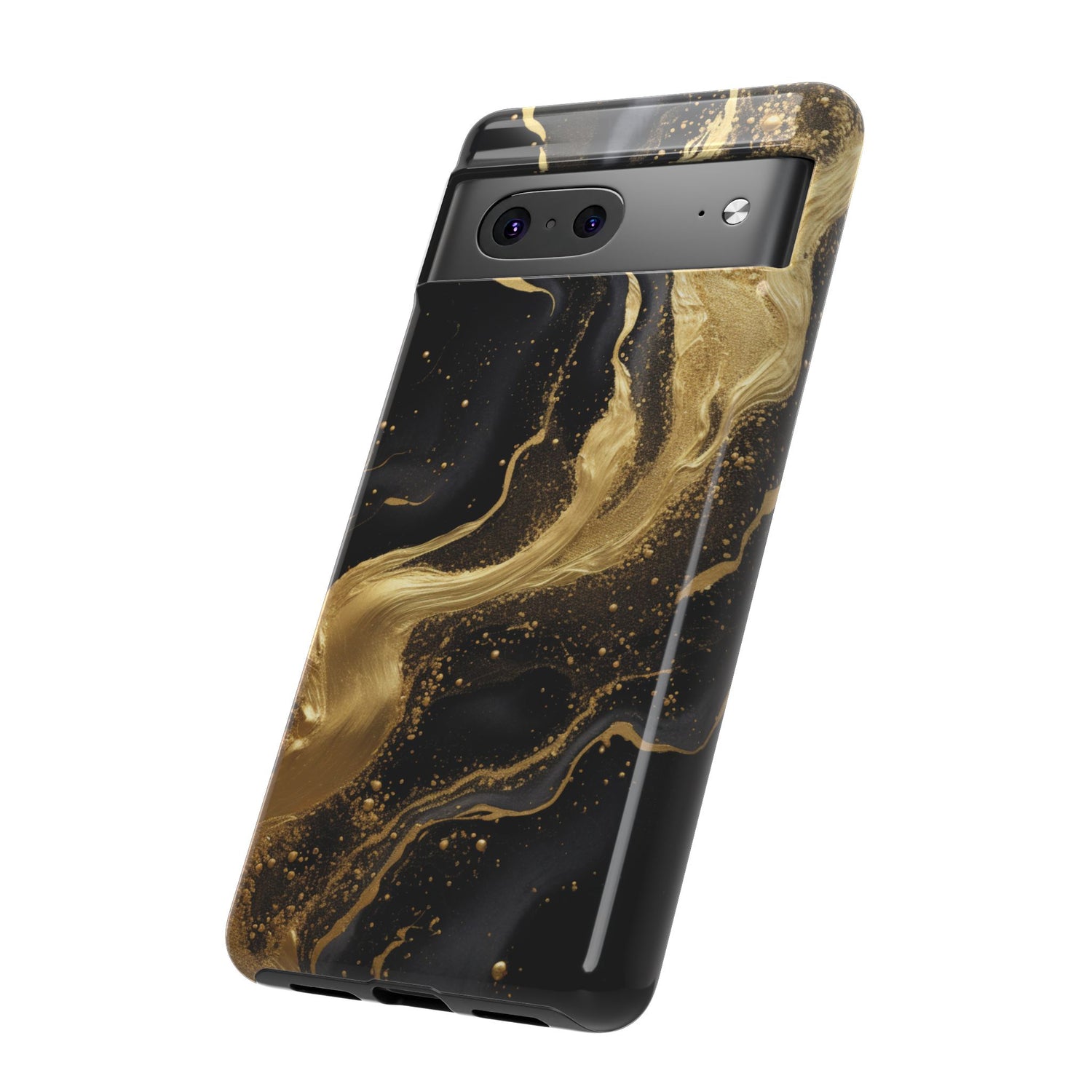 Golden Flow - Black &amp; Gold Marble Luxe Phone Case