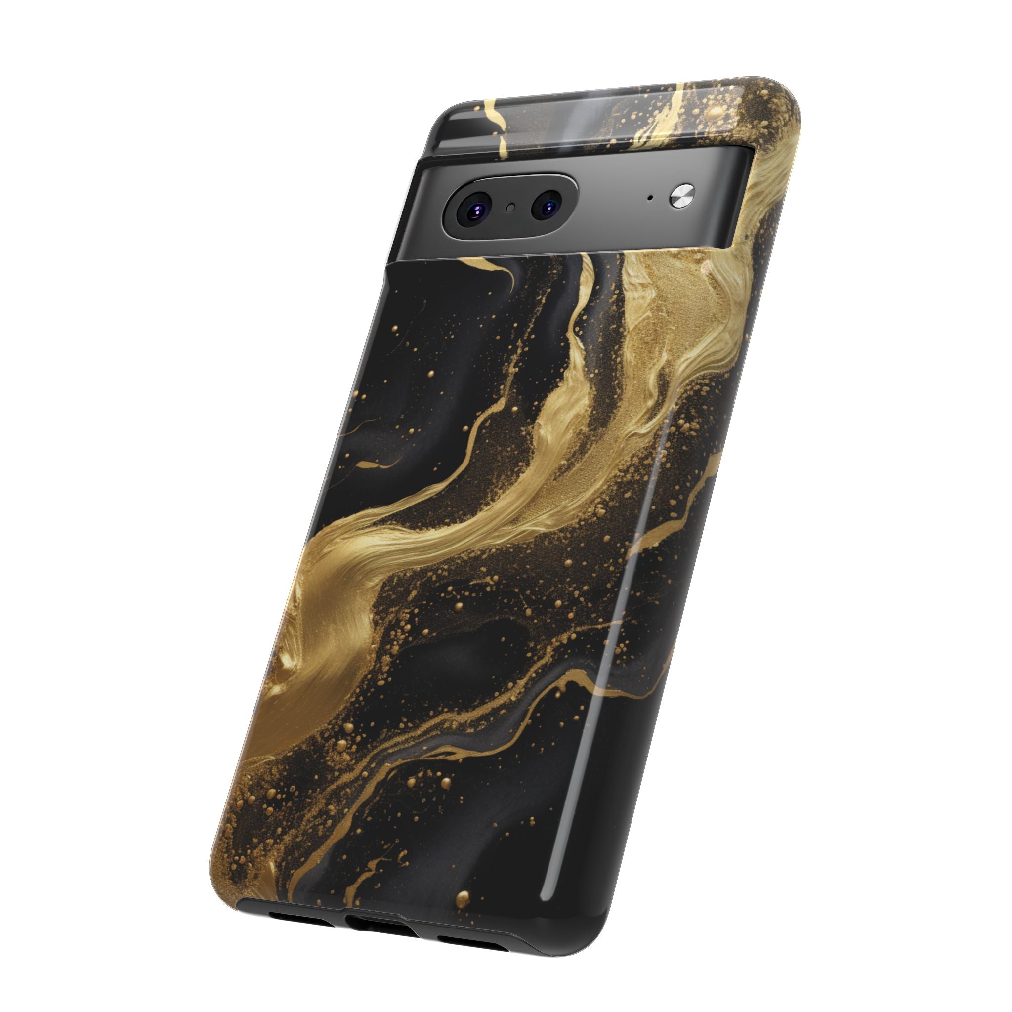 Golden Flow - Black &amp; Gold Marble Luxe Phone Case