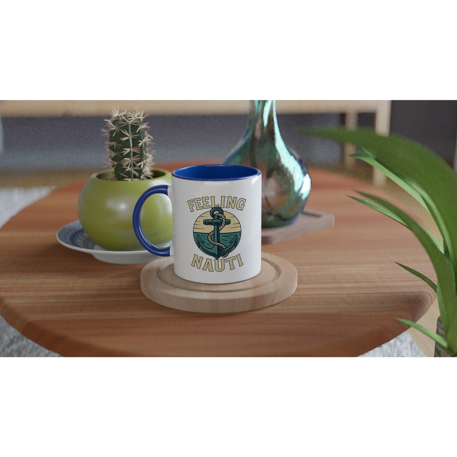 Feeling Nauti Mug - Ceramic Coffee Cup for Sailors &amp; Sea Lovers - Nautical Gift