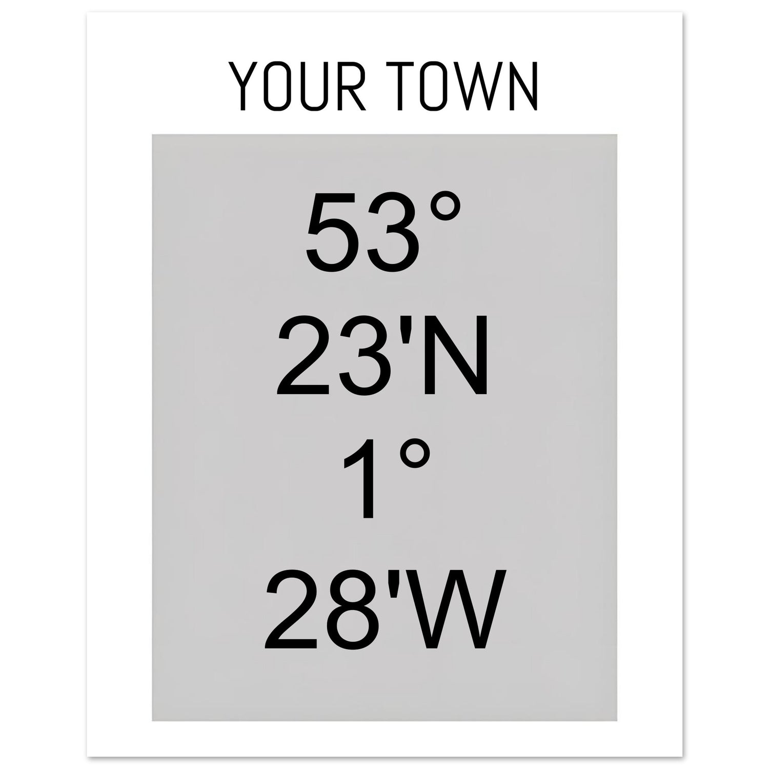 Personalized Map or Custom Location Coordinates Poster Print | Minimalist Unframed Wall Art Decor A3 A4 A5 20x25 cm 8x10″ Black and Grey