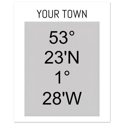 Personalized Map or Custom Location Coordinates Poster Print | Minimalist Unframed Wall Art Decor A3 A4 A5 20x25 cm 8x10″ Black and Grey