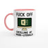 F*ck Off - Excelling at Work - Literally. Mug – Excel Spreadsheet Gift, Office Humor, 11oz, Funny Accountant, PM or Data Analyst Coffee Cup Ceramic Pink