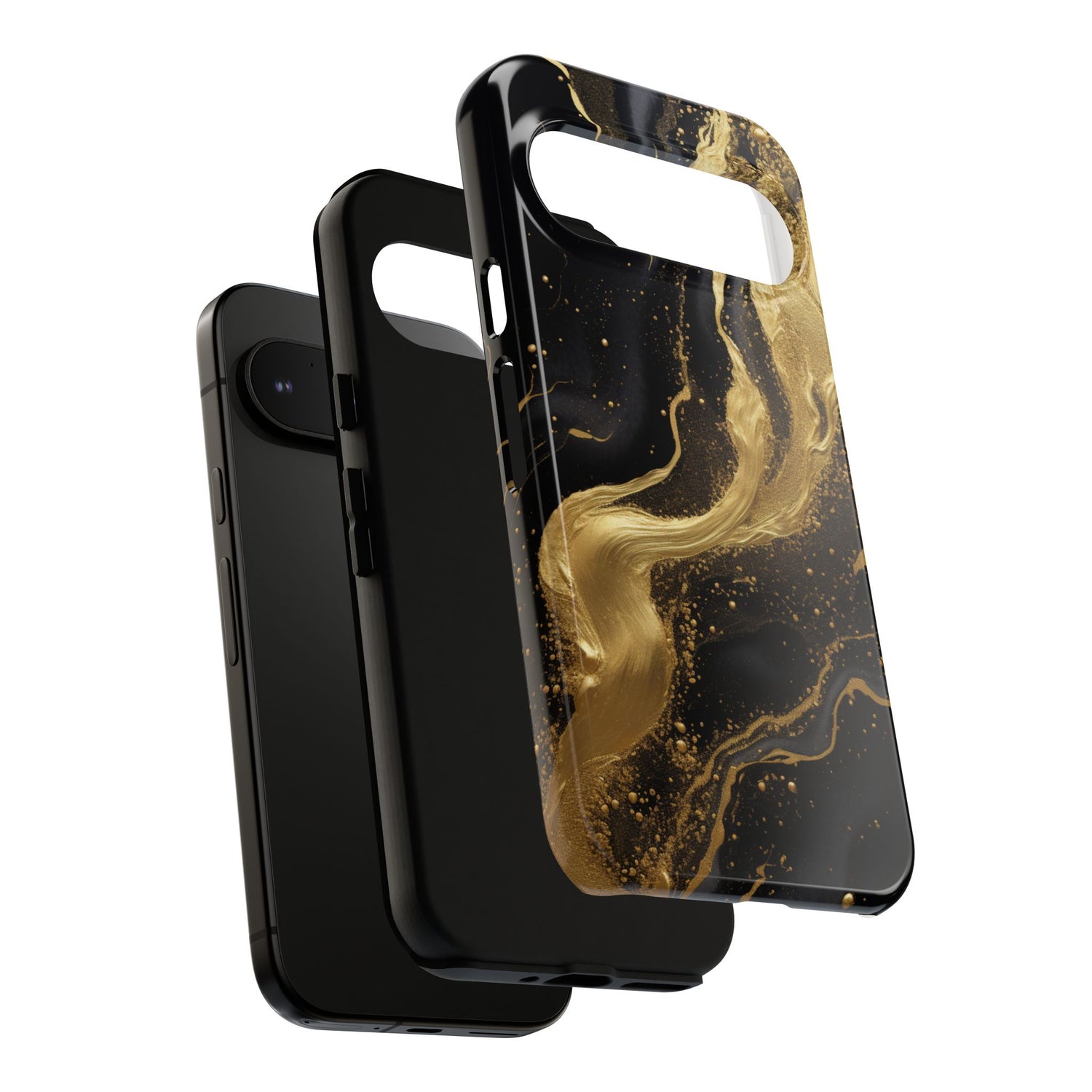 Golden Flow - Black &amp; Gold Marble Luxe Phone Case