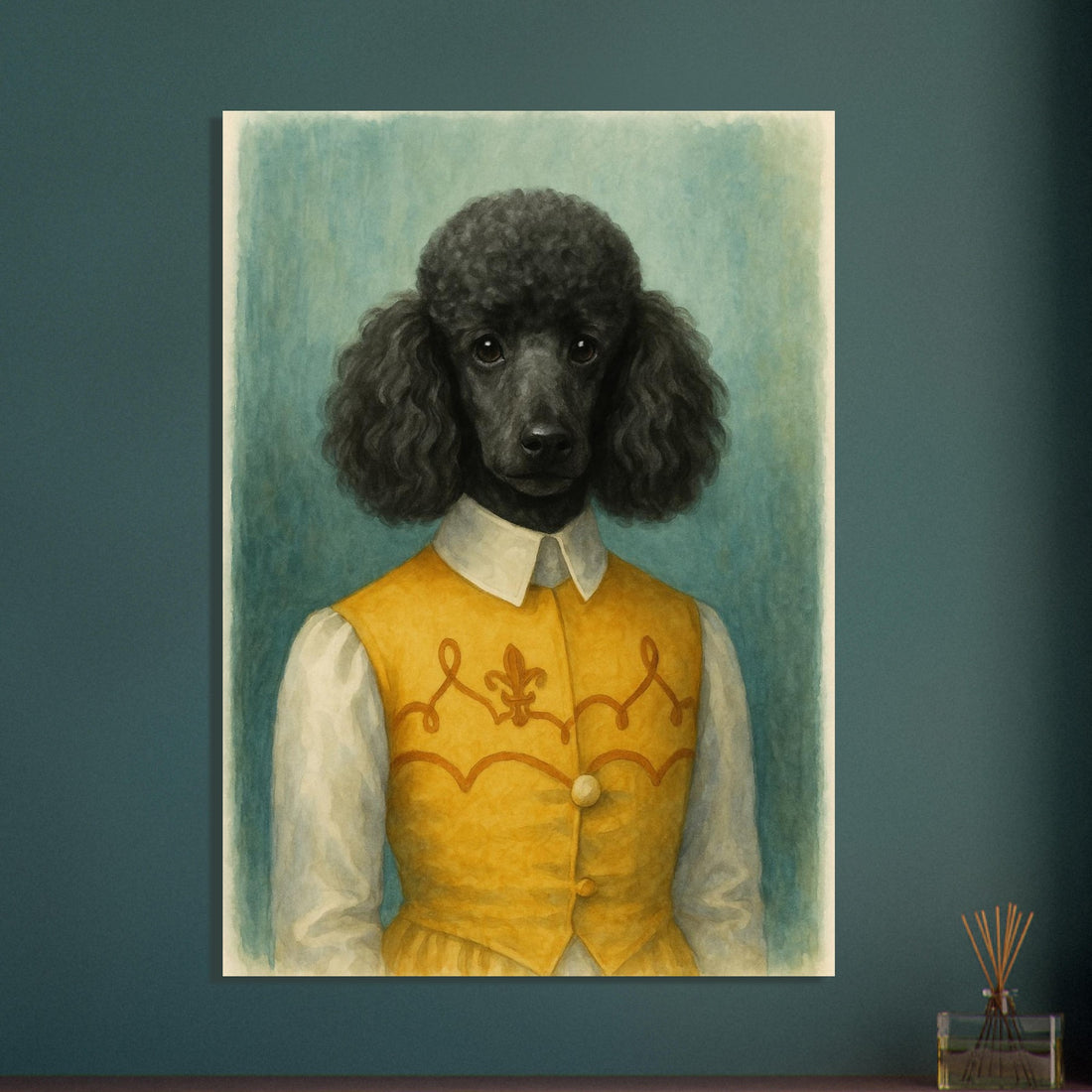 Noble Nuzzles – Elegant Poodle Portrait Poster (A3 Size | Vertical | Textured Art Print | Wall Art) A0 (84.1 x 118.9 cm)
