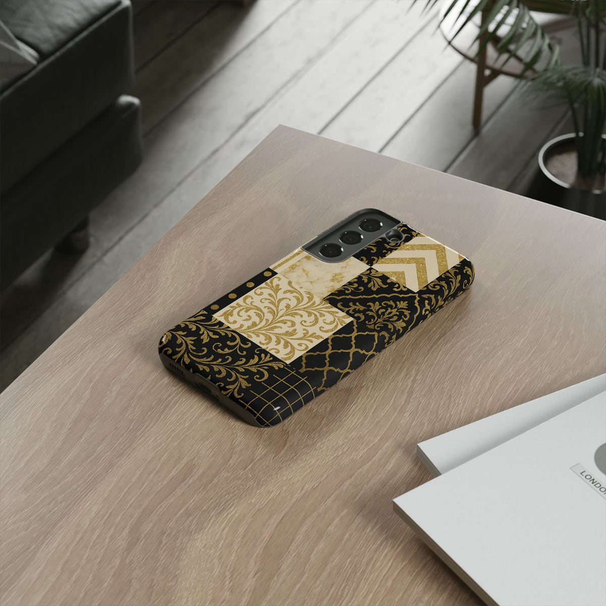 Phone Case, Luxury Black and Gold Festive Design for Christmas Gift, Holiday Decor, Tough Cases, Winter Celebration, Elegant iPhone Cover
