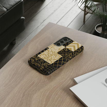 Phone Case, Luxury Black and Gold Festive Design for Christmas Gift, Holiday Decor, Tough Cases, Winter Celebration, Elegant iPhone Cover
