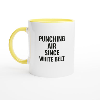 Punching Air Since White Belt - Funny Karate Mug for Students &amp; Sensei Gift Ceramic Yellow
