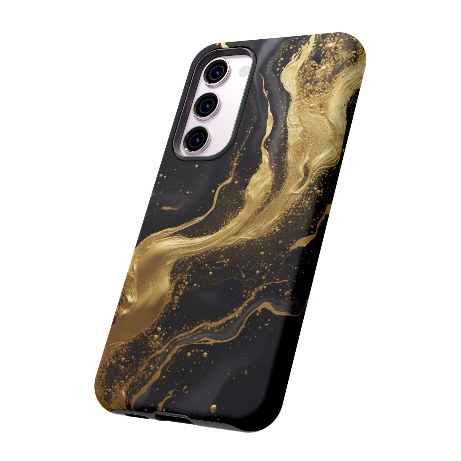 Golden Flow - Black &amp; Gold Marble Luxe Phone Case
