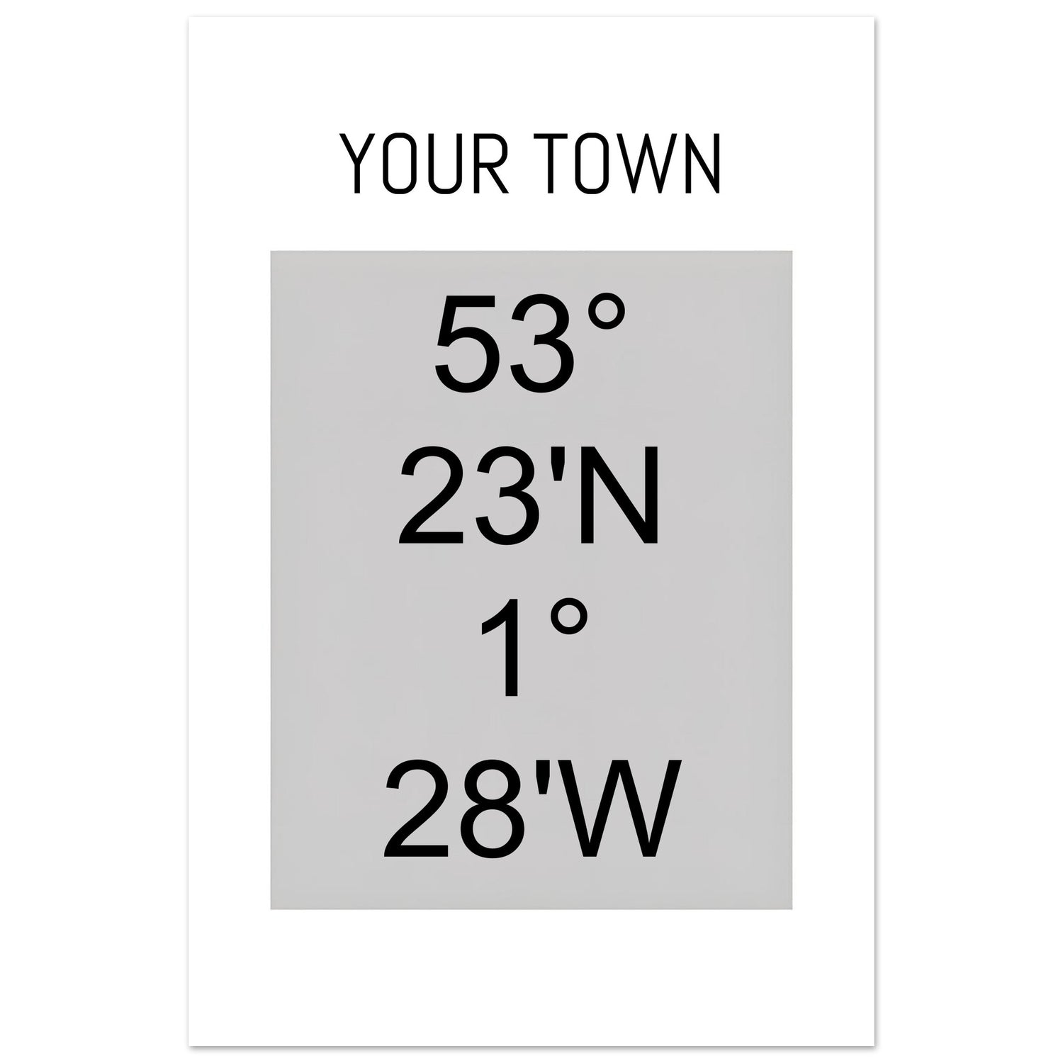 Personalized Map or Custom Location Coordinates Poster Print | Minimalist Unframed Wall Art Decor A3 A4 A5 60x90 cm 24x36″ Black and Grey