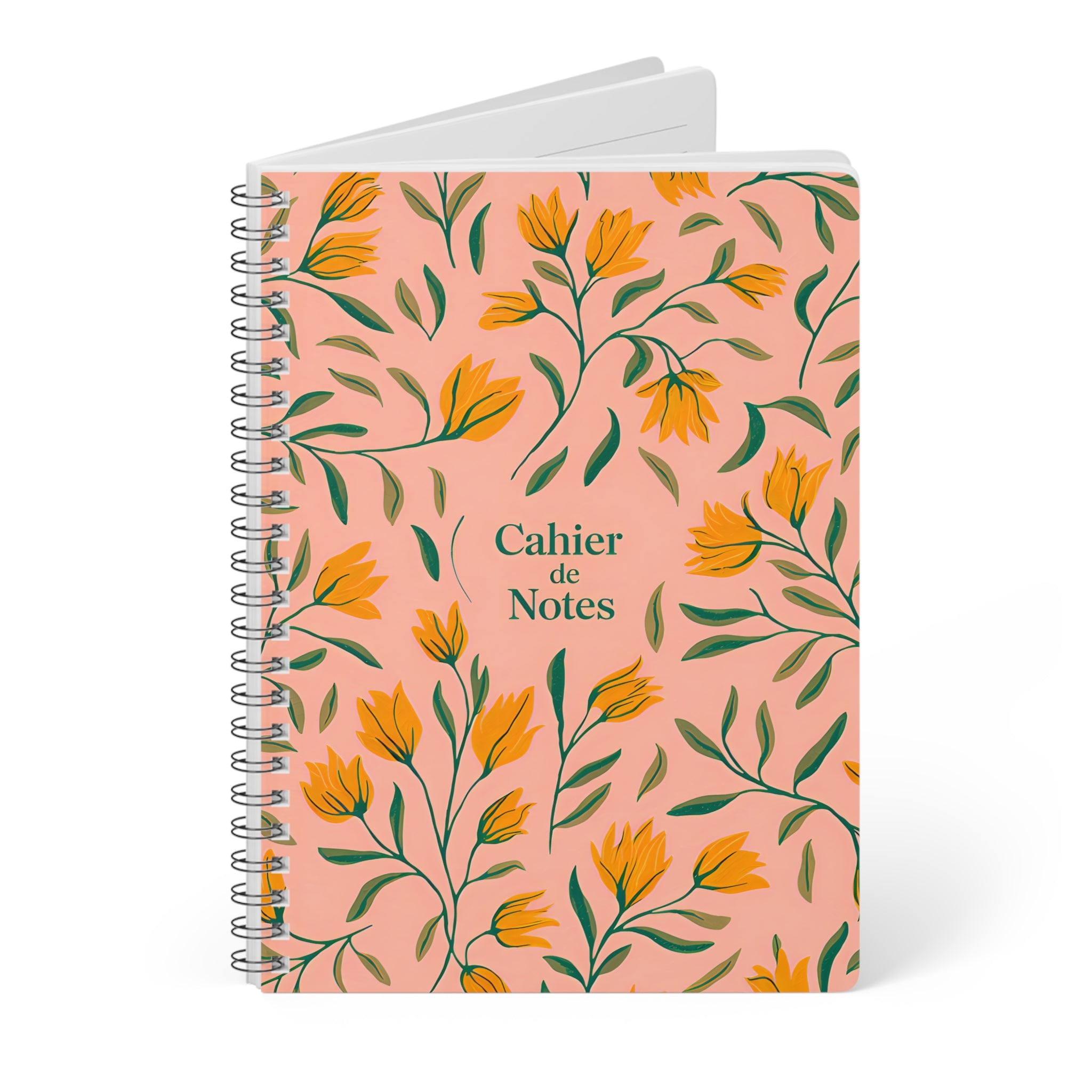 Floral Spiral Notebook | Cahier de Notes | A5 Softcover Journal for Writing, Perfect for Students, Writers, Gifts, Bullet Journaling