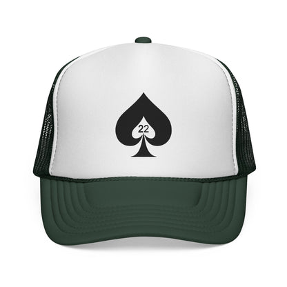 Ace of Spades Trucker Hat - Stylish Mesh Cap for Gamers, Outdoor Adventures &amp; Festivals | Adjustable Snapback Dark Green One size