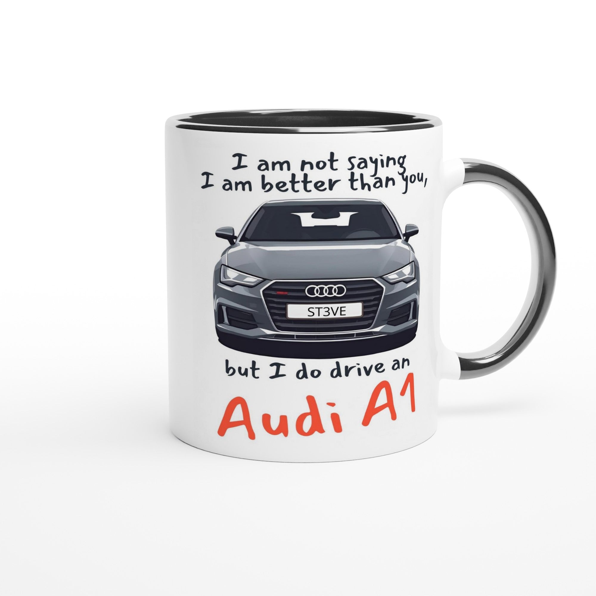 Personalized Audi Mug - 11oz Ceramic Coffee Cup for Car Lovers - Dishwasher &amp; Microwave Safe