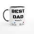 Minimalist Best Dad Mug - Personalised Cup / Customised Ceramic Mug for Fathers Day Gift, Birthday Gift for Him Ceramic Black