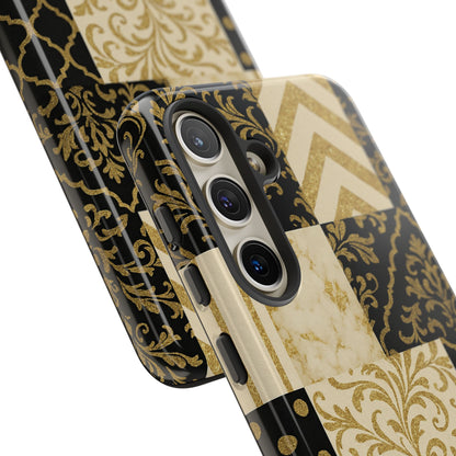 Phone Case, Luxury Black and Gold Festive Design for Christmas Gift, Holiday Decor, Tough Cases, Winter Celebration, Elegant iPhone Cover
