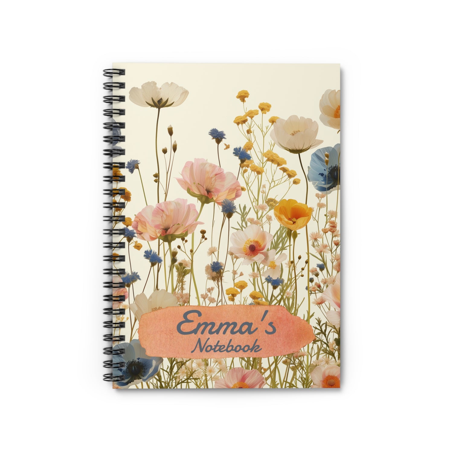 Floral Spiral Notebook, Personalized Gift for Students, Journaling, Back to School Supplies, Nature Lovers, Desk Decor