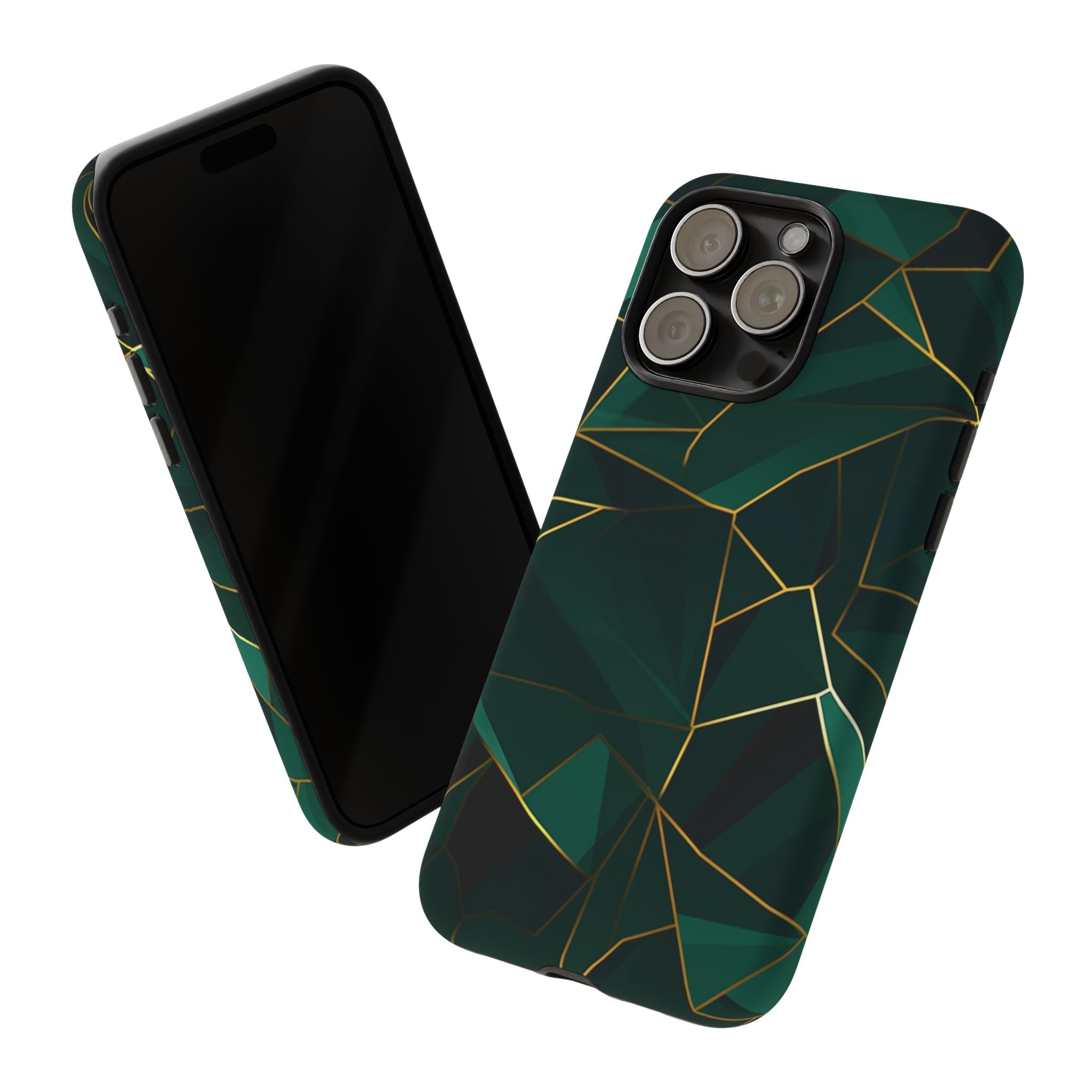 Emerald Veil - Geometric Luxe Phone Case
