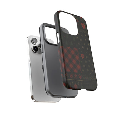 Black Festive Phone Case - Christmas Phone Cover - Tough Design