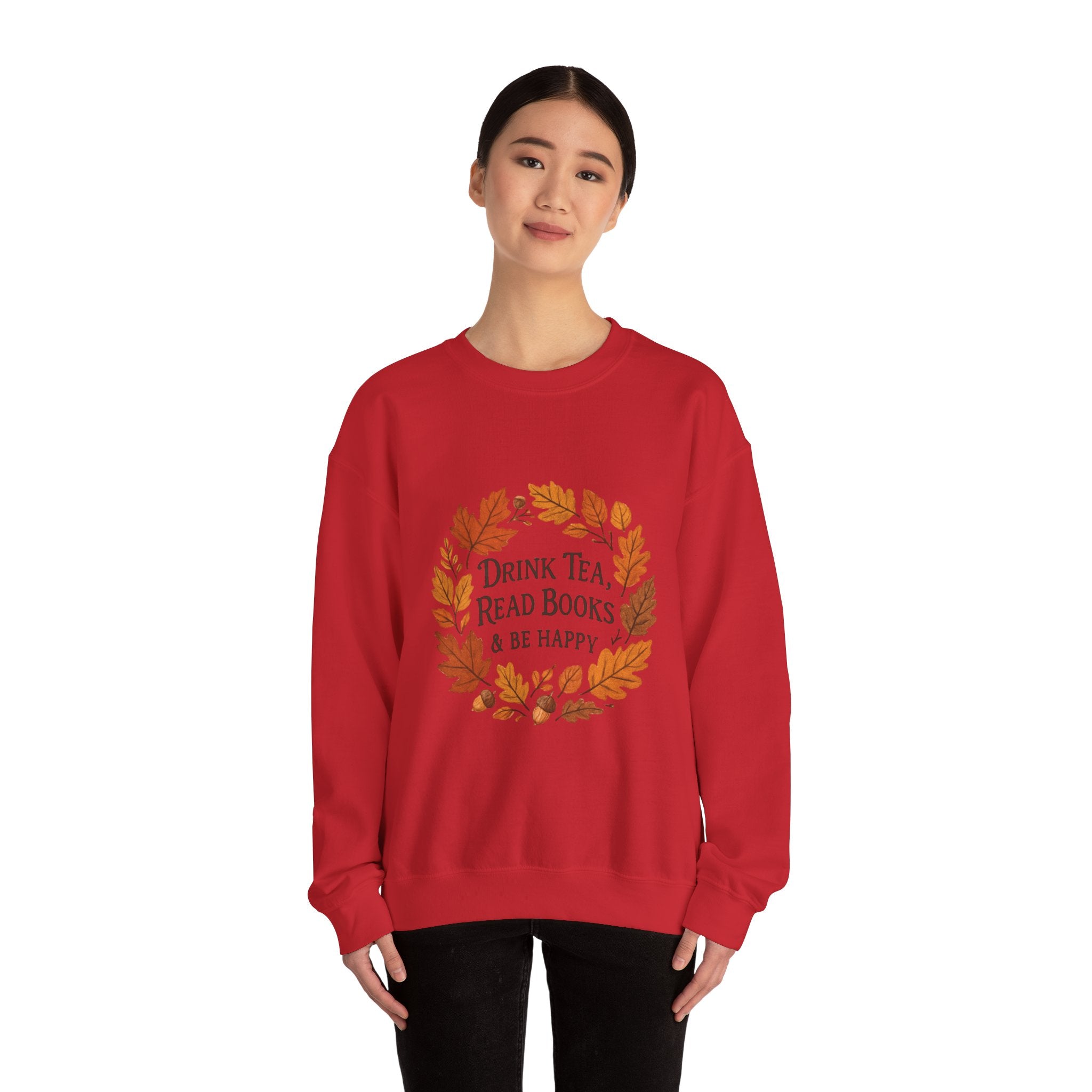 Cozy Book Lover Crewneck Sweatshirt - Fall Fashion Tea &amp; Books Apparel | Gift for Readers