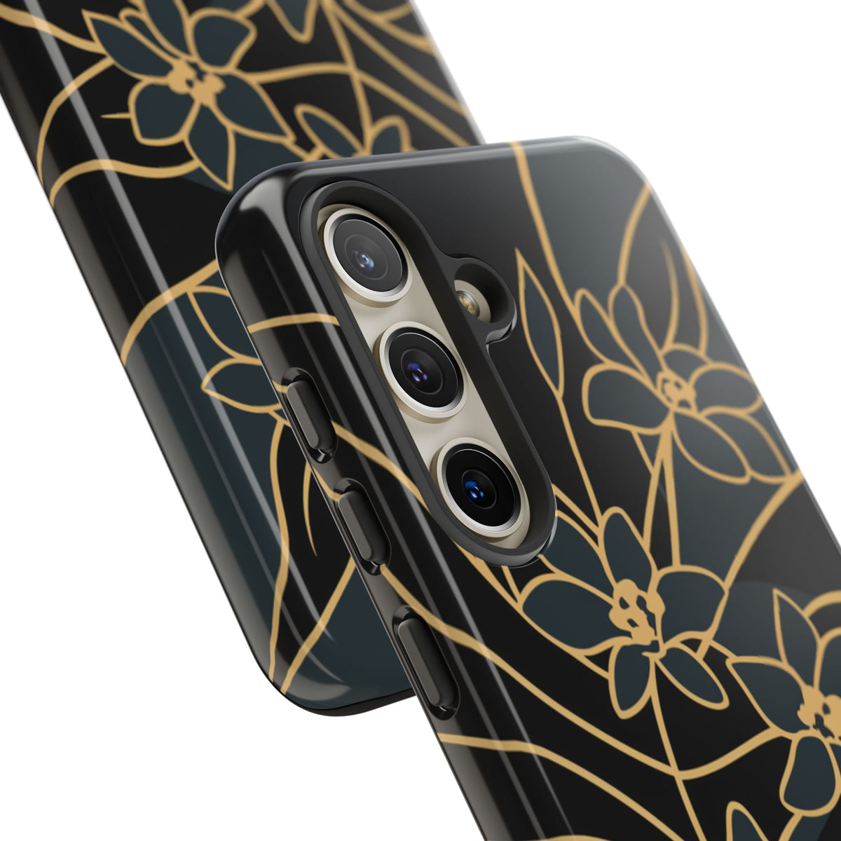 Golden Bloom - Elegant Floral Line Art Phone Case
