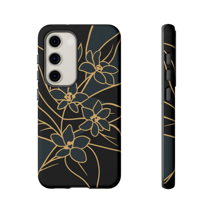 Golden Bloom - Elegant Floral Line Art Phone Case Samsung Galaxy S23 Matte
