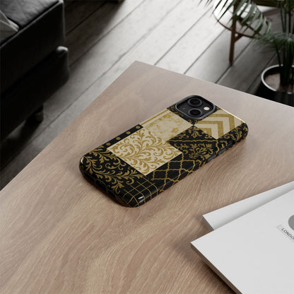Phone Case, Luxury Black and Gold Festive Design for Christmas Gift, Holiday Decor, Tough Cases, Winter Celebration, Elegant iPhone Cover