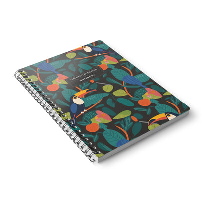Tropical Jungle Notebook | Cahier de Notes | A5 Spiral Bound Journal with Toucan Botanical Design | Exotic Gift for Writers &amp; Creatives