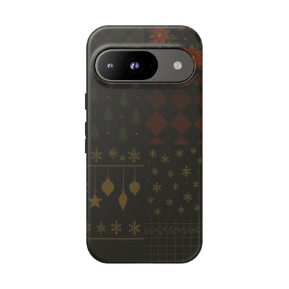 Black Luxury Phone Case for Christmas Festive Season - Tough design Google Pixel 9 Matte