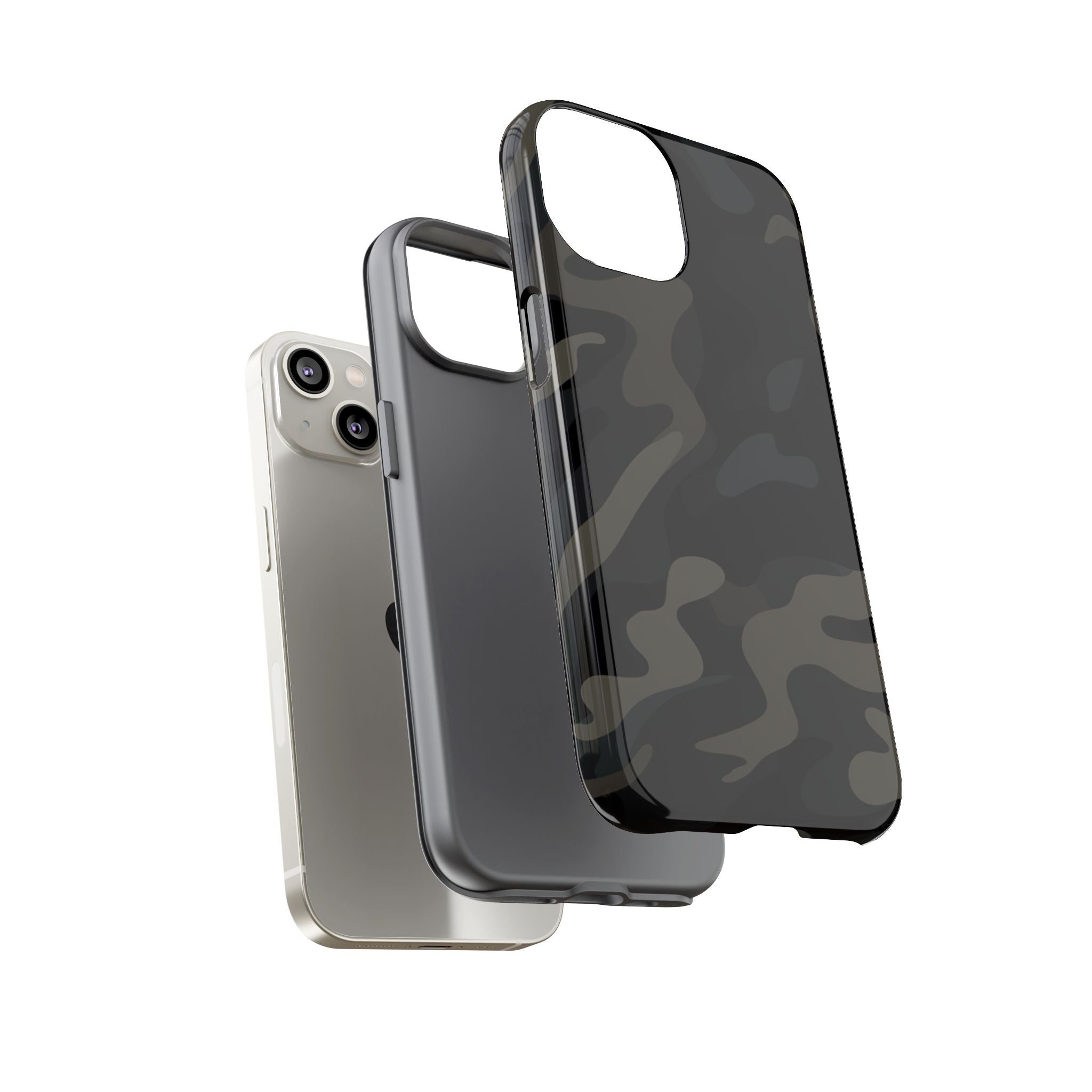 Black Camouflage Phone Case for iPhone, Samsung and Google Pixel