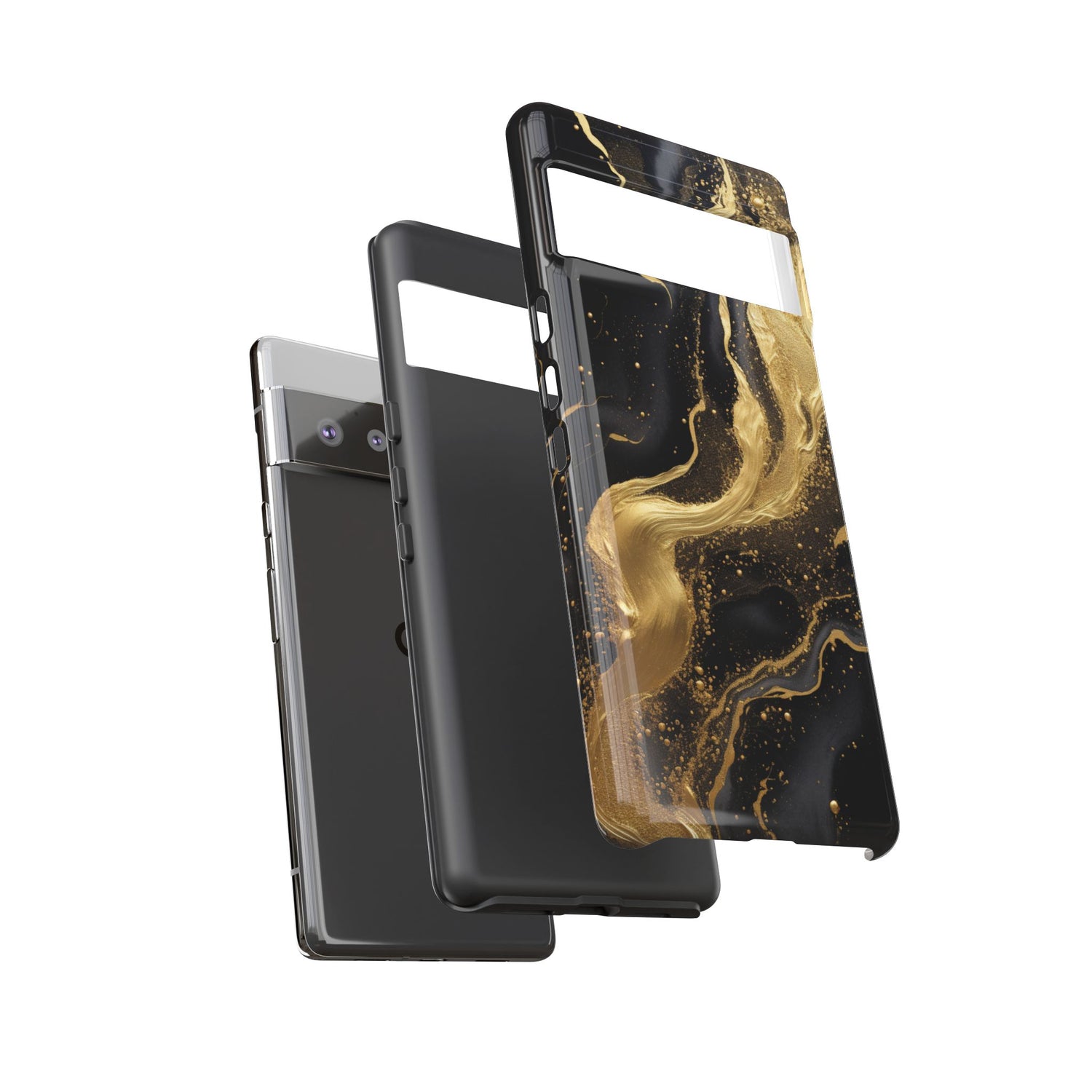 Golden Flow - Black &amp; Gold Marble Luxe Phone Case