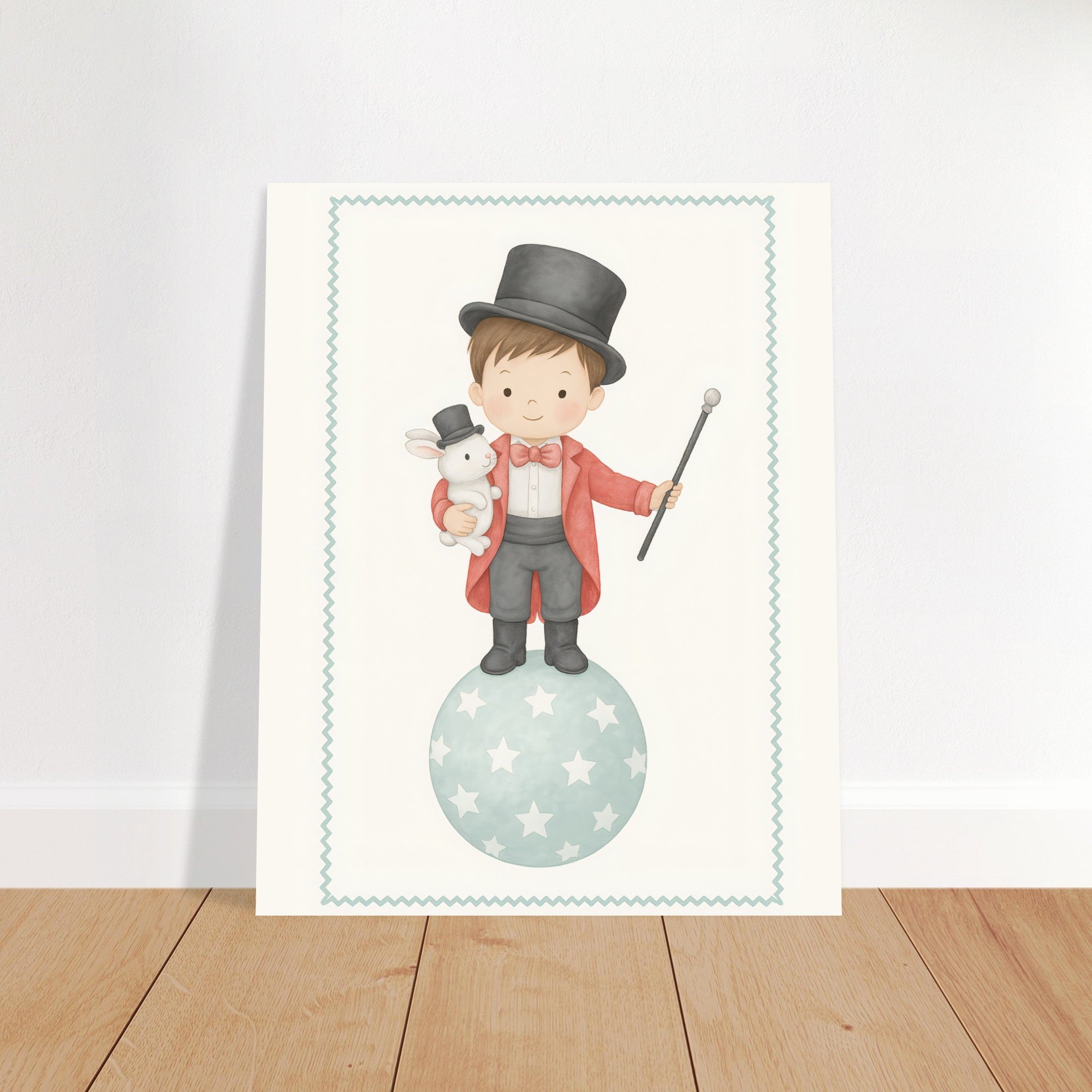 Circus Boy Poster Print - Classic Matte Art for Kids Nursery - Fun &amp; Whimsical Decor Print 20x25 cm 8x10″