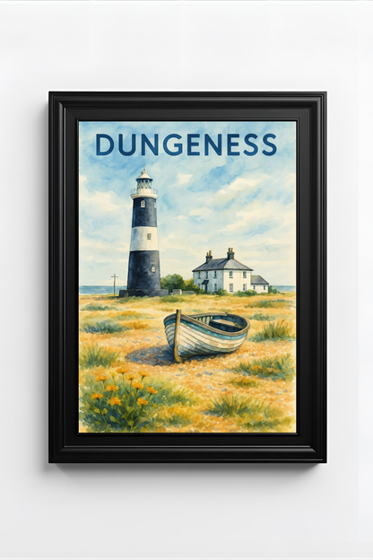 Dungeness Shores: Watercolor Beach Landscape