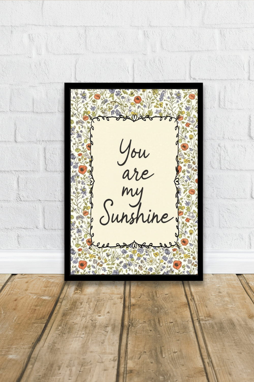 You Are My Sunshine: Wildflower Typography Nursery Print