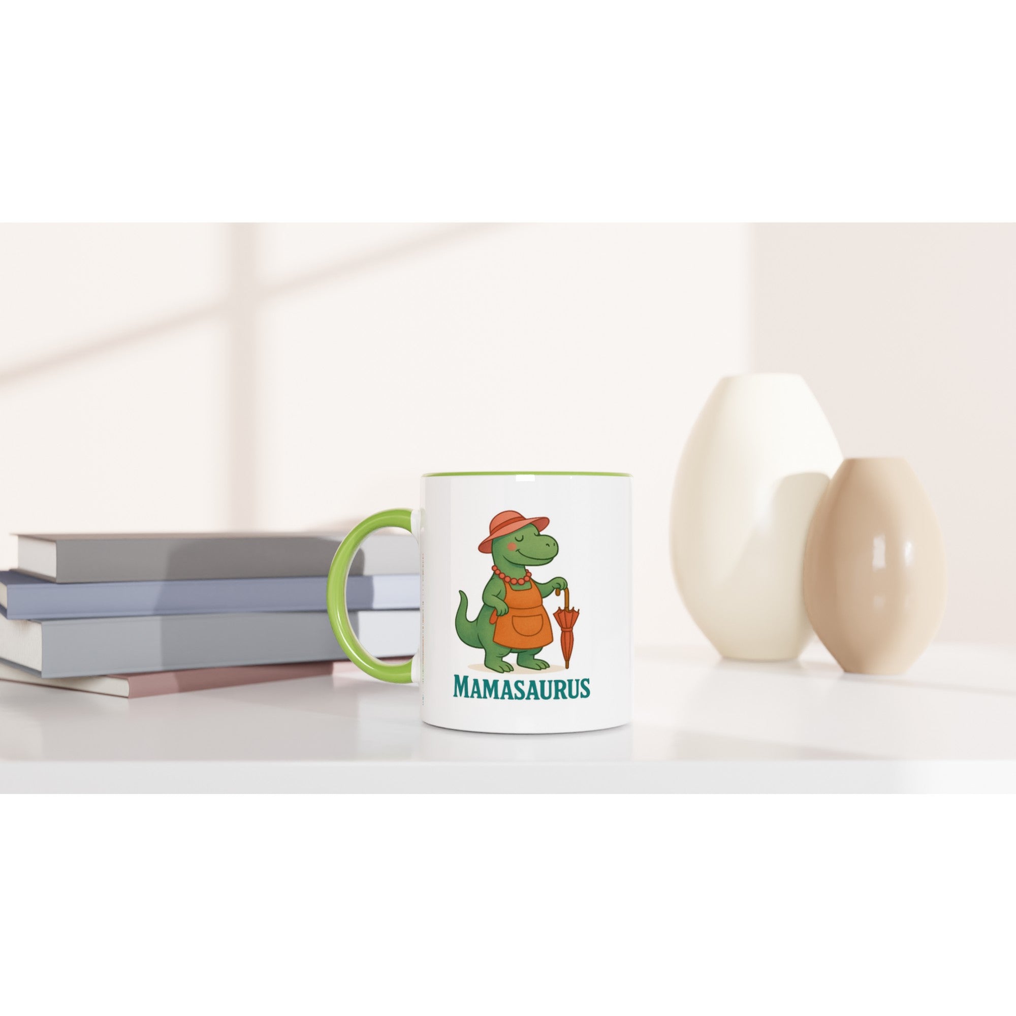 Mamasaurus Mug - Cute Dinosaur Coffee Cup - Perfect Gift for Moms