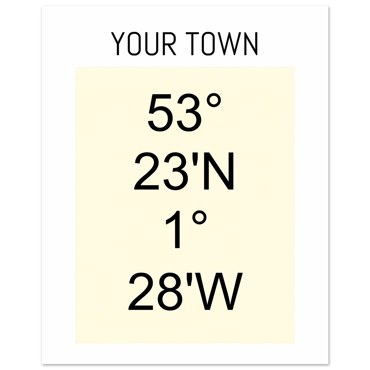 Personalized Map or Custom Location Coordinates Poster Print | Minimalist Unframed Wall Art Decor A3 A4 A5 40x50 cm 16x20″ Beige and Black