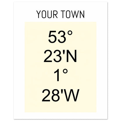 Personalized Map or Custom Location Coordinates Poster Print | Minimalist Unframed Wall Art Decor A3 A4 A5 40x50 cm 16x20″ Beige and Black