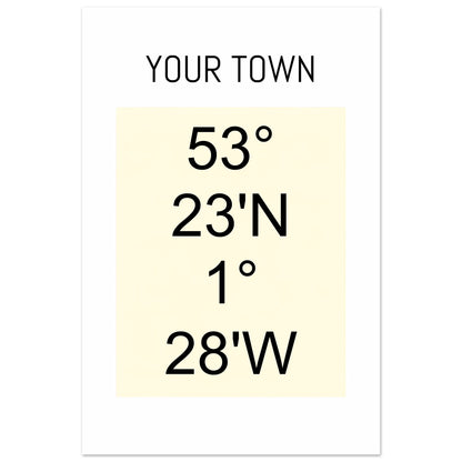 Personalized Map or Custom Location Coordinates Poster Print | Minimalist Unframed Wall Art Decor A3 A4 A5