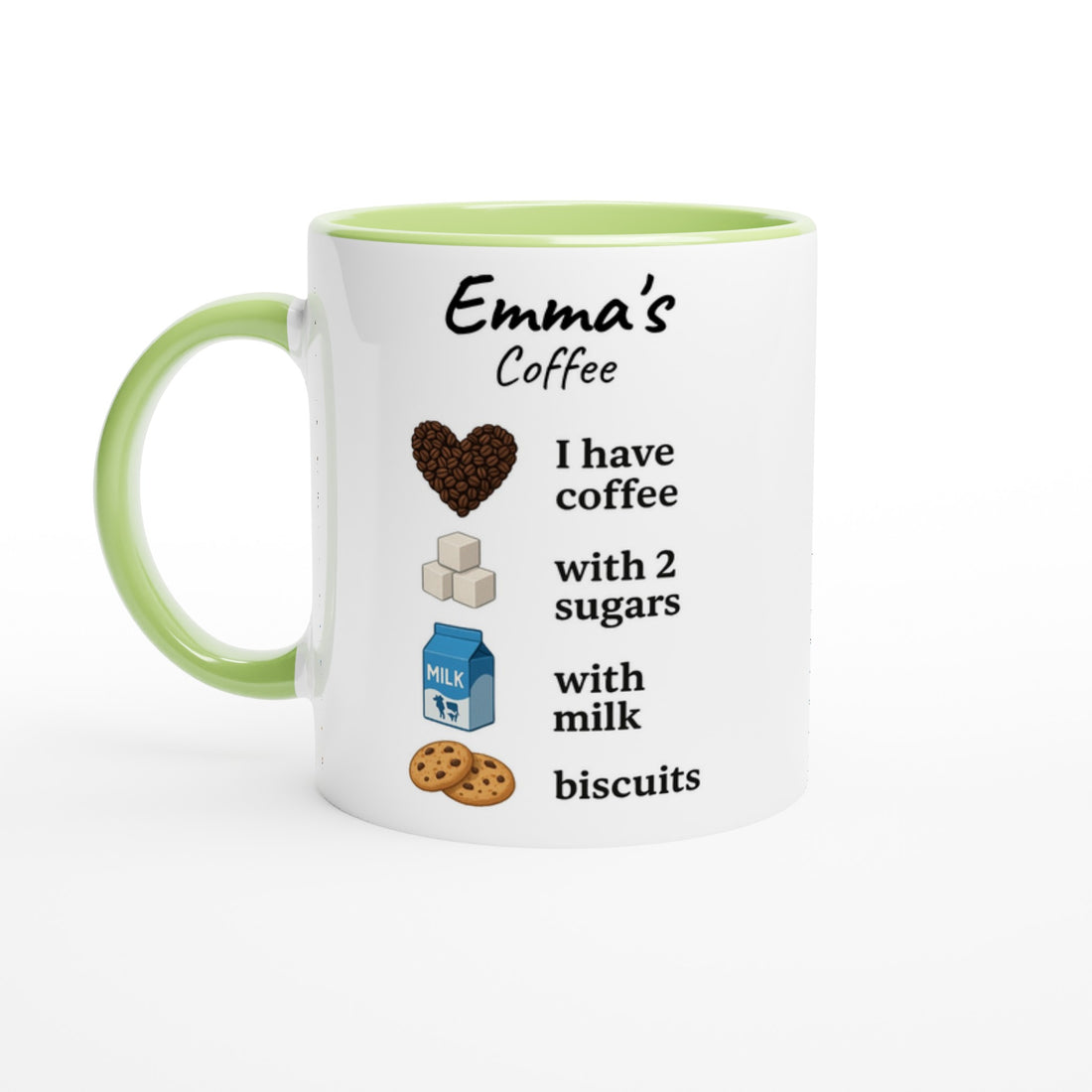 Personalized Coffee Mug - Custom Name Mug with Colorful Rim - Perfect Gift for Coffee Lovers