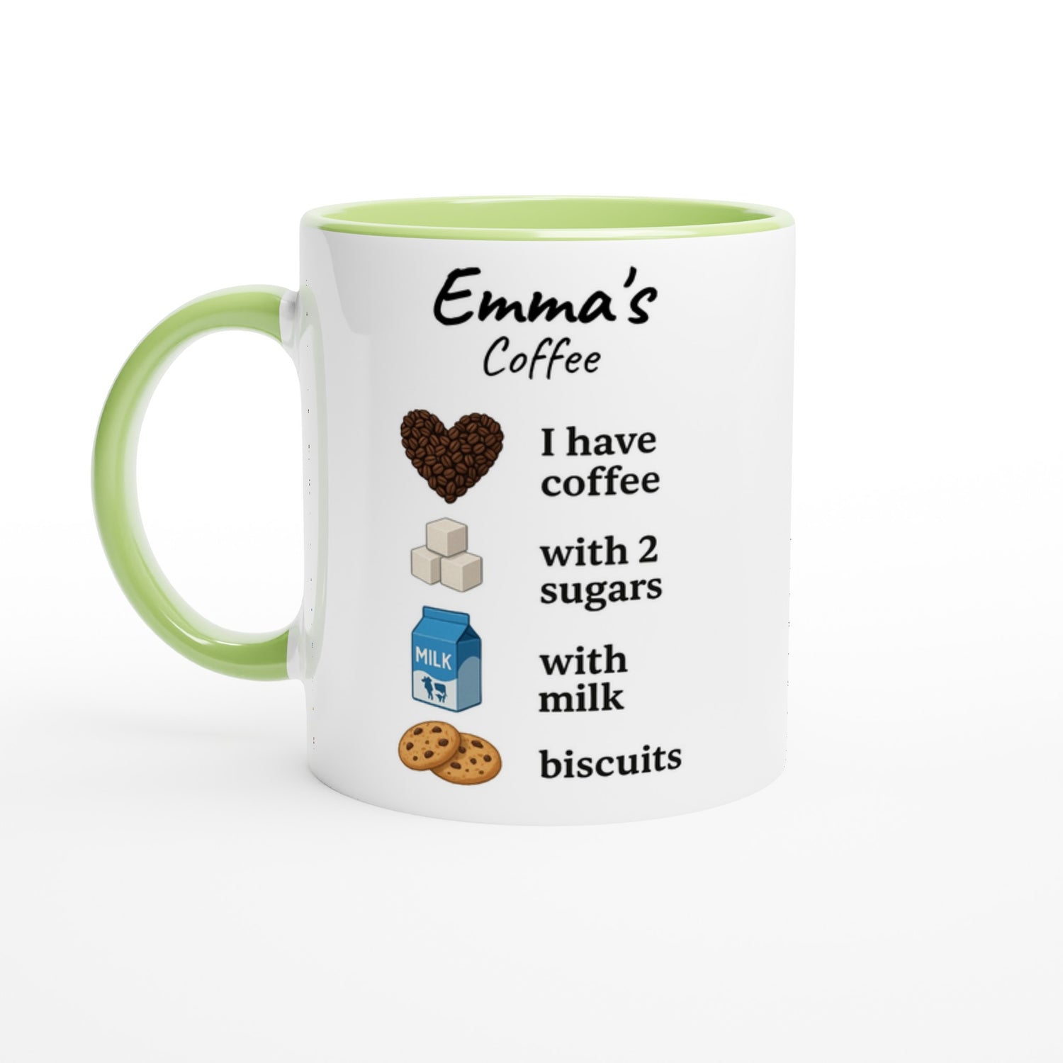 Personalized Coffee Mug - Custom Name Mug with Colorful Rim - Perfect Gift for Coffee Lovers